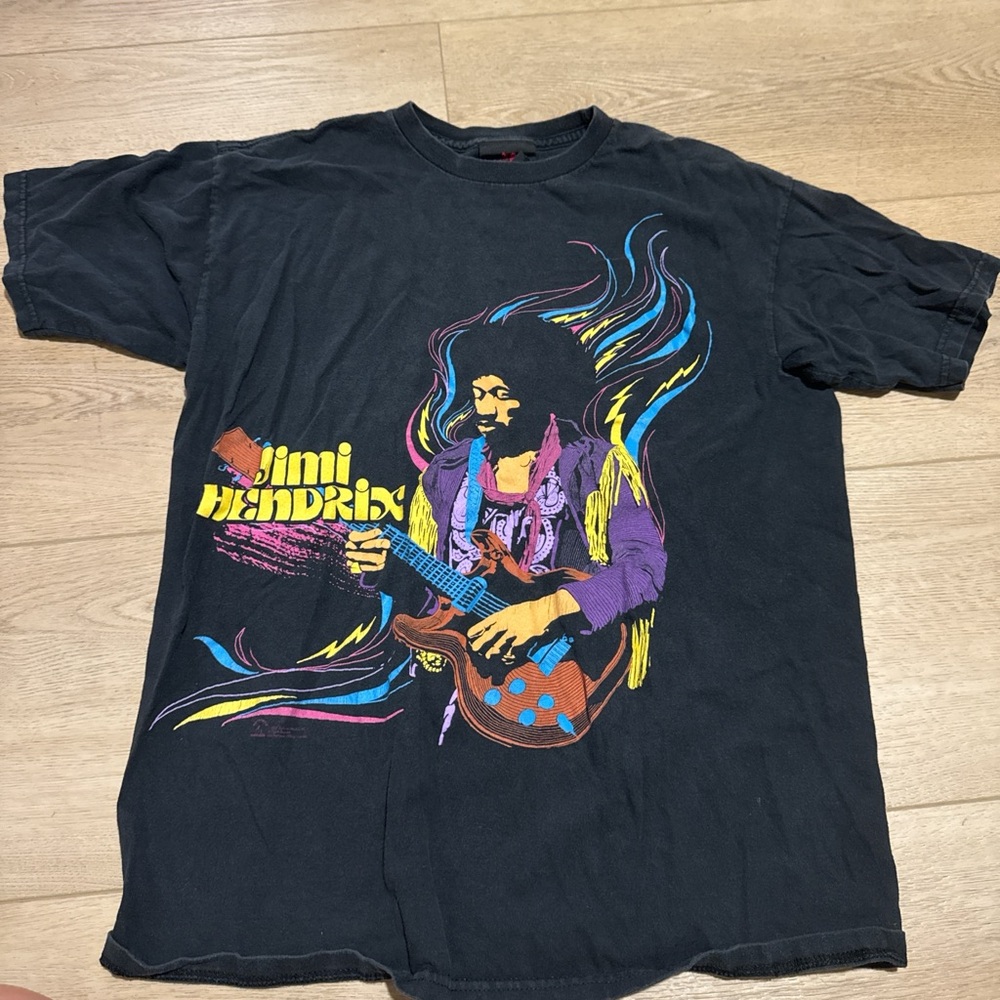 Zion Rootswear Jimi Hendrix Black Tee with Colorful Graphic